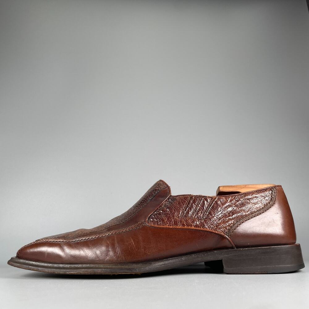 Mezlan Men's Size 9.5 Brown Crocodile Leather Lace Up Dress Shoes Casual EUC
